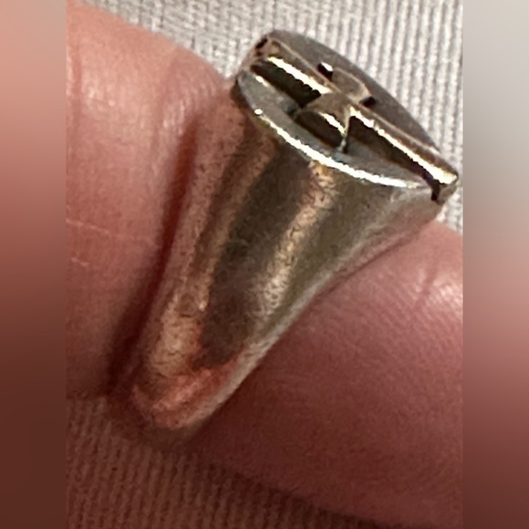 JAMES AVERY CROSS HEART RING 14K Gold And Sterling 6.3g Crosslet Signet Small 4 - Picture 11 of 12